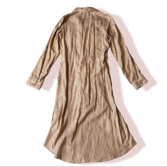 J Glee Gold Stripe Midi Shirtdress Button Front Small - Picture 11 of 15